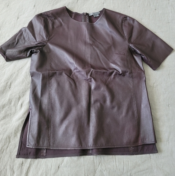 VINCE leather top Small - Picture 2 of 8